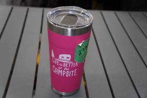 lot 273A image: Camco Stainless Steel 20oz Tumbler -Pink