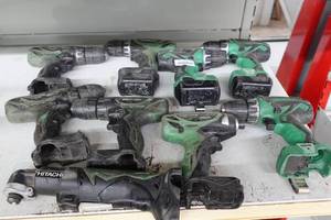 lot 412 image: Assorted Hitachi Cordless Tools with Multiple Batteries and Chargers