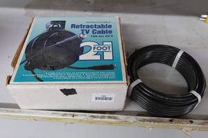 lot 482 image: Retractable TV Cable with Extra Coaxial Cable