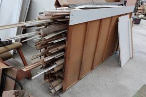 lot 438 image: Wood Organizer with Assorted Trim Pieces