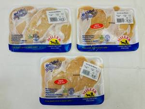 lot 32 image: H. 3x Filleted Boneless Skinless Chicken Breast-See Photos for Weight