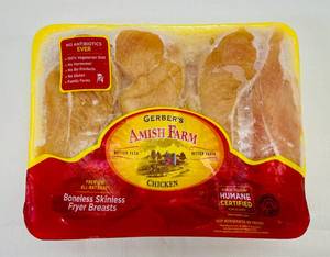 lot 35 image: H. 4lbs Boneless Skinless Chicken Breast-Gerber Amish Farms