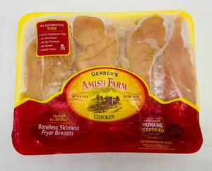lot 36 image: H. 4lbs Boneless Skinless Chicken Breast-Gerber Amish Farms