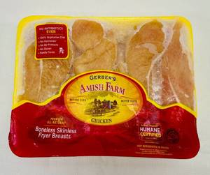 lot 37 image: H. 4lbs Boneless Skinless Chicken Breast-Gerber Amish Farms