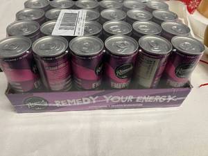 lot 365 image: 24x8.5oz Remedy Organic Kombucha Energy Drink-Berry