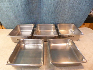 lot 60 image: 5 Half Size Steam Table Pans