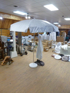lot 73 image: 2 Heavy Duty Vinyl Patio Umbrellas