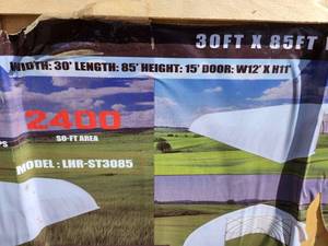 lot 8 image: 30FT x 85FT  Storage Shelter, w 12FT Drive-Through Dual-End