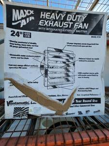 lot 16 image: NEW, Maxx Air 24-Inch Heavy Duty Exhaust Fan with Integrated Shutter, Model IF24