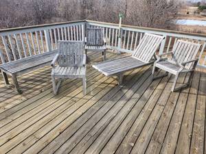lot 7 image: Teak Wood Outdoor Furniture Set - 5 Pieces