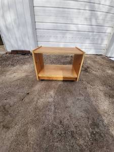 lot 12 image: Wooden Utility Shelf on Casters
