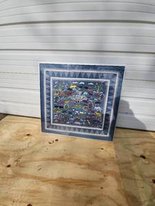 lot 24 image: Framed Textile Artwork with Animal Motif