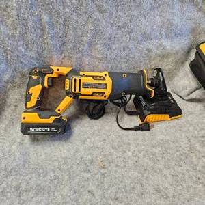 lot 111 image: Worksite 20 V Lithium Sawzall, Like New
