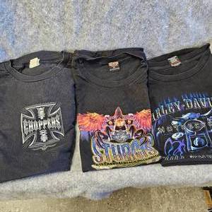 lot 136 image: 3-Harley DavidsonChoppers T-Shirts, 3XL