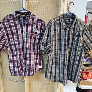 lot 139 image: 2-Harley Davidson Button Up Shirts-3XL