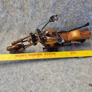 lot 148 image: Handbuilt Wooden Harley Davidson Motorcycle