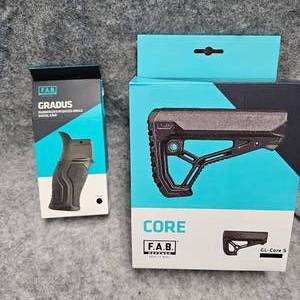 lot 51 image: Fab Defense, AR15 Pistol Grip and Buttstock, as New, Dealer Sample