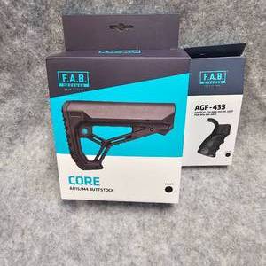 lot 61 image: Fab Defense AR Buttstock and Pistol Grips, As New, Dealer Sample