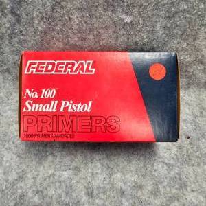 lot 84 image: Federal #100 Small Pistol Primers, Qty 1000