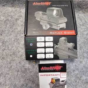 lot 12 image: Aimshot Reflex Sight Green Dot, Like New, Never Mounted, Dealer Sample