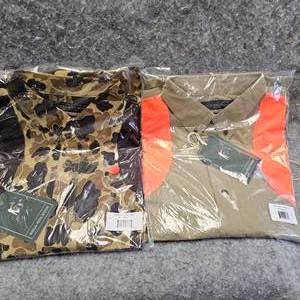 lot 5 image: Ball and Buck Field Upload Long Sleeve T-Shirt and Original Camo Field Shirt, both Large