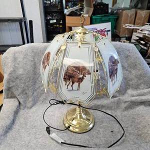 lot 160 image: White Tail Deer Touch Lamp, Nice Condition
