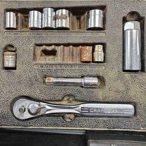 lot 194 image: Craftsman 38 and 14 Socket Set wMisc Sockets and Toolbox