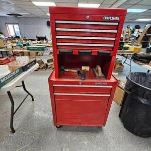 lot 196 image: Craftsman TopRiserBottom Toolbox, 9 Drawers