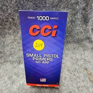 lot 214 image: CCI No. 500 Small Pistol Primer(1000 count)