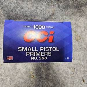 lot 218 image: CCI No. 500 Small Pistol Primer(1000 count)