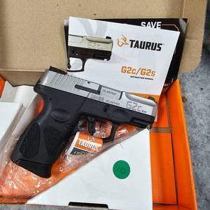 lot 255 image: Taurus G2C Stainless, As New in Box, 9mm, Lifetime Warrenty