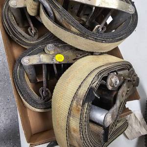 lot 282 image: 10 ft Ratchet Straps(2qty)-11,000lb rating
