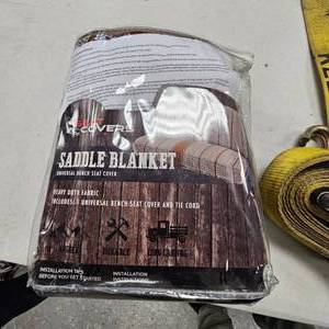 lot 277 image: Universal Bench Seat Cover, 30 ft Ratchet Strap