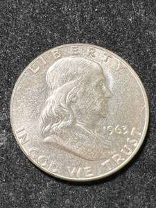 lot 14 image: 1963 US FRANKLIN HALF DOLLAR BU