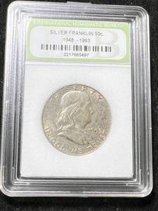 lot 19 image: 1963-D US FRANKLIN HALF DOLLAR SLABBED