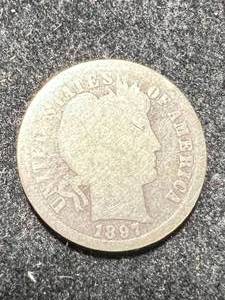 lot 34 image: 1897-S US BARBER DIME