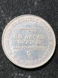lot 38 image: 1 TROY OZ .999 FINE SILVER US ASSAY OFFICE ROUND