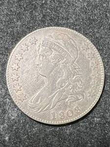 lot 41 image: 1808 US BUST HALF DOLLAR VF35