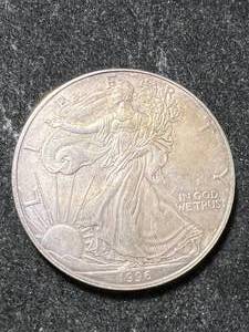 lot 58 image: 1996 AMERICAN SILVER EAGLE 1 TROY OZ .999 FINE SILVER