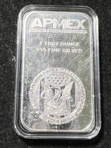 lot 68 image: 1 TROY OZ .999 FINE SILVER APMEX BAR IN AIRTITE
