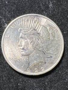lot 75 image: 1922 US PEACE SILVER DOLLAR