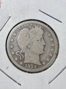 lot 80 image: 1914 US BARBER QUARTER