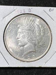 lot 89 image: 1923-D US PEACE SILVER DOLLAR BU