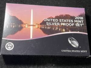 lot 14A image: 2018 US MINT SILVER PROOF SET