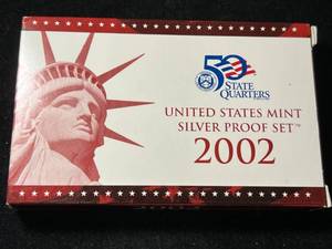 lot 20A image: 2002 US MINT SILVER PROOF SET
