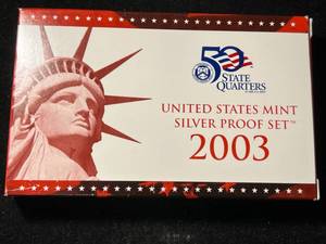 lot 21A image: 2003 US MINT SILVER PROOF SET