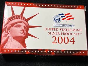 lot 22A image: 2004 US MINT SILVER PROOF SET