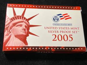 lot 23A image: 2005 US MINT SILVER PROOF SET