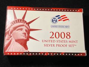 lot 28A image: 2008 US MINT SILVER PROOF SET