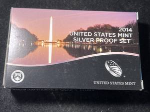 lot 34A image: 2014 US MINT SILVER PROOF SET